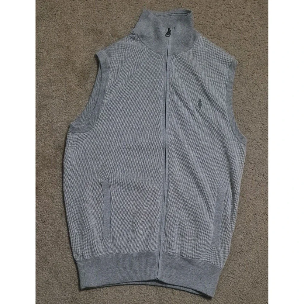 Polo Ralph Lauren Full Zip Sweater Vest Men’s Sz XS Gray Pima Cotton Pony Logo
